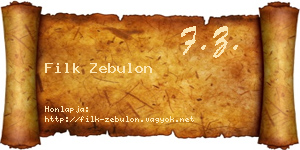 Filk Zebulon névjegykártya